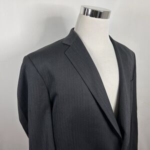 Brooks Brothers 48R 1818 Madison Sport Coat Saxxon Wool Gray Herringbone